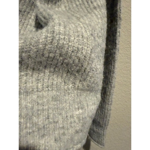 Normal Brand Gray Turtleneck Diamond Cable Knit Ribbed Sweater Heathered sz M - Picture 4 of 7